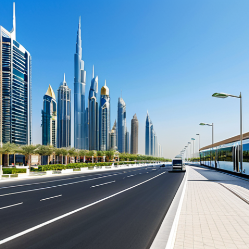 Home 14 Modern Smart City in Dubai**
"A futuristic cityscape of Dubai, showcasing modern architecture and smart city technology, fully clothed residents walking on clean, well-lit streets, advanced public transportation systems visible, lush green spaces integrated within the urban environment, safe for work, appropriate content, professional, perfect anatomy, correct proportions, natural pose, well-formed hands, proper finger count, natural body proportions, high-quality rendering, daytime setting, clear blue sky."
**