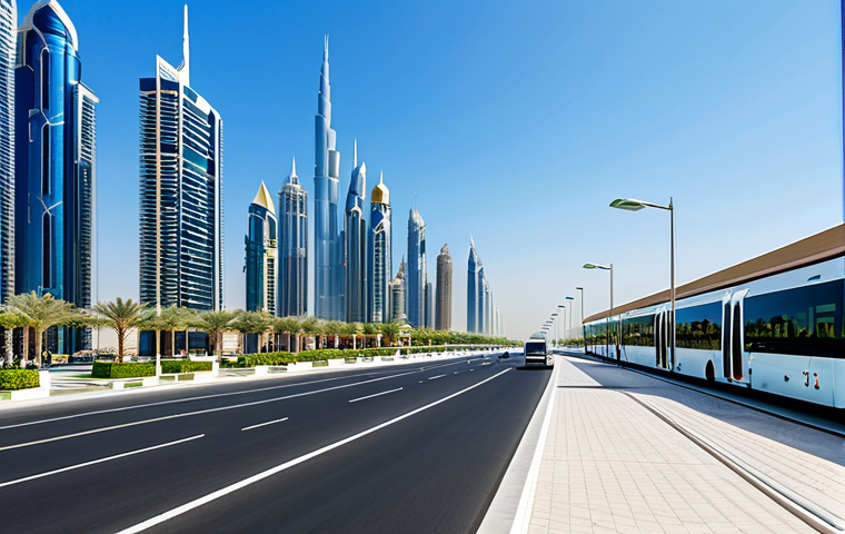 Modern Smart City in Dubai**
"A futuristic cityscape of Dubai, showcasing modern architecture and smart city technology, fully clothed residents walking on clean, well-lit streets, advanced public transportation systems visible, lush green spaces integrated within the urban environment, safe for work, appropriate content, professional, perfect anatomy, correct proportions, natural pose, well-formed hands, proper finger count, natural body proportions, high-quality rendering, daytime setting, clear blue sky."
**