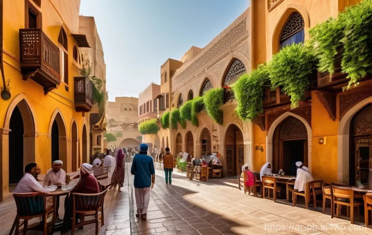 워커블 시티의 디자인 혁신을 위한 정책 - **Vibrant Community Life in an Old Arab Quarter**
    "A wide-angle shot of a bustling pedestrian st...