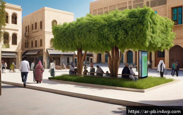 워커블 시티 디자인을 위한 시민 의견 수렴 방법 - A vibrant urban street scene in a modern Arab city featuring diverse pedestrians of all ages—includi...