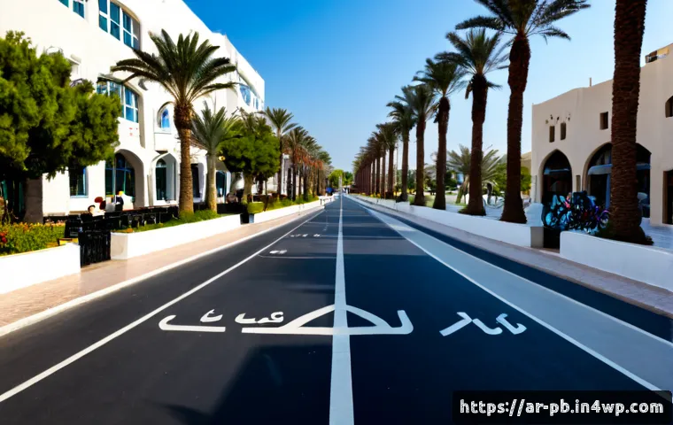 Home 17 워커블 시티 디자인의 글로벌 성공 사례 - Photorealistic wide-angle view of a successful walkable city district in an Arab coastal metropolis,...